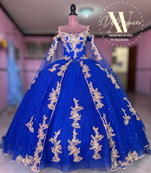 Vestido corte A azul