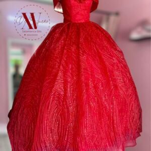 Vestido corte A rojo