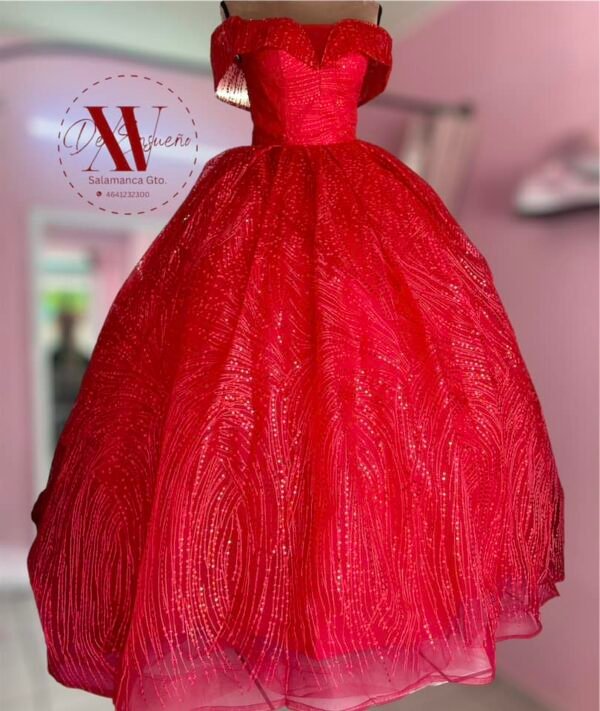 Vestido corte A rojo