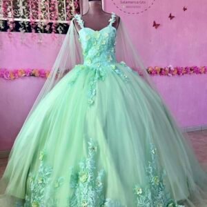 Vestido de corte princesa turquesa