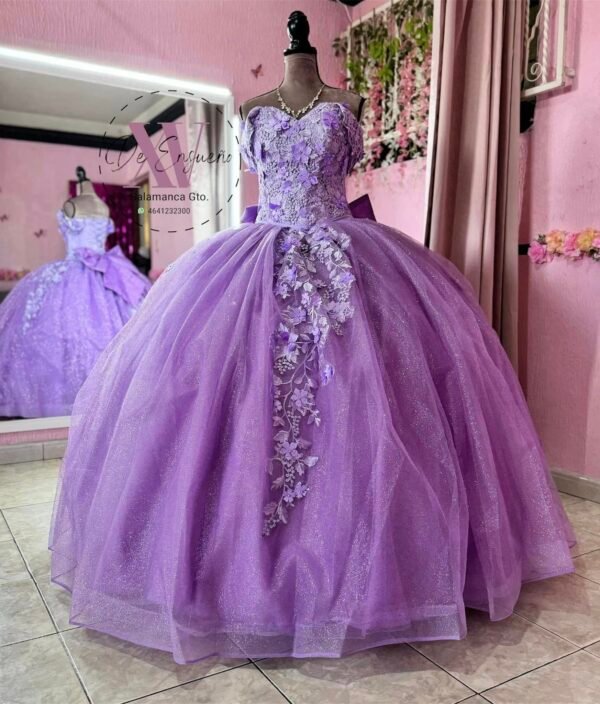 Vestido de capas morado