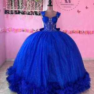 Vestido de corte princesa azul