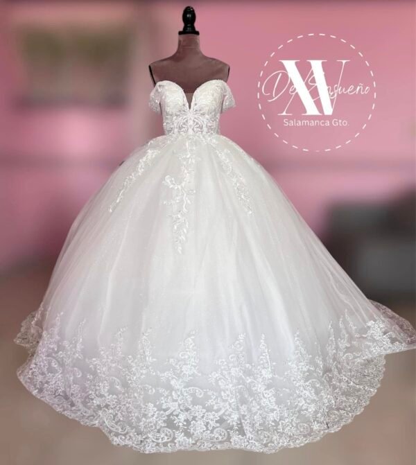 Vestido de corte A blanco